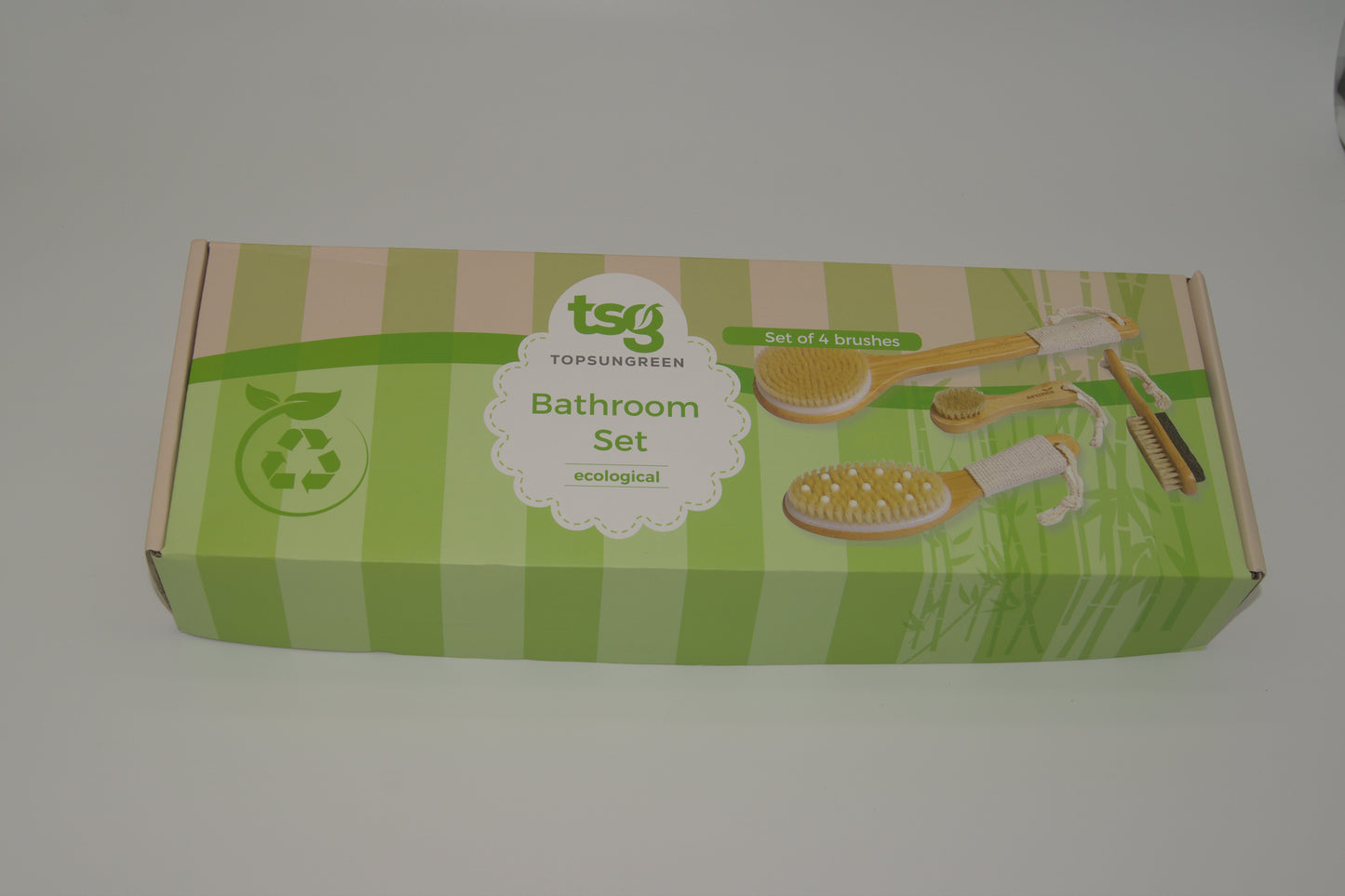 Eco-Friendly Bamboo Bath Brush Set – 4 Natural Brushes